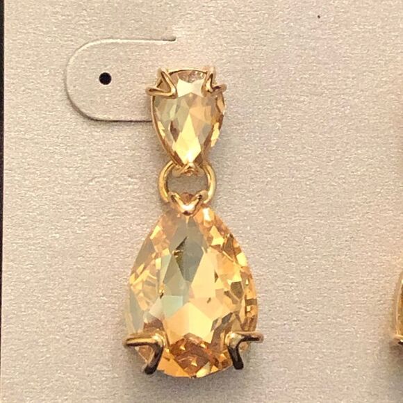 Nordstrom | Faux Citrine Drop Statement Earrings | 1 3/8” Length - Picture 2 of 2